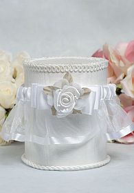 Satin and Organza Rose Plush Wedding Garter