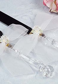 Porcelain Daisy Bouquet Wedding Cake Server Set