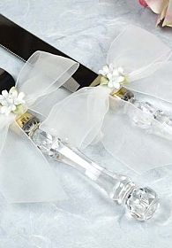 Porcelain Stephanotis Bouqet Wedding Cake Server Set