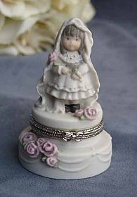 Kim Anderson's Pretty as a Picture ® "Promises of Love" Bride Wedding Ring Box Cake Topper Figurine