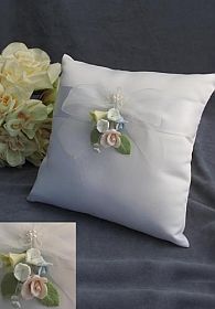 Pastel Rose Wedding Ring Bearer Pillow