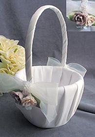Pastel Porcelain Rose Wedding Flowergirl Basket