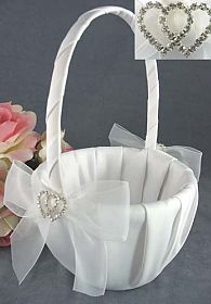 Rhinestone Hearts Wedding Flowergirl Basket