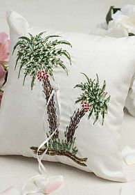 Beautiful Palm Tree Beach Ring Pillow 