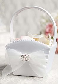 Rhinestone Rings Wedding Flowergirl Basket