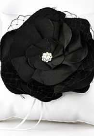 Black Rose Wedding Ring Bearer Pillow