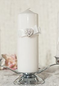 Rhinestone Pearlized Heart Rose Bouquet Wedding Unity Candle