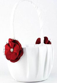 Red and Black Rose Wedding Flowergirl Basket