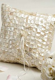 Beautiful Mother of Pearl Shell Ring Pillow 