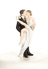 "Over the Threshold" Wedding Bride and Groom Cake Topper Figurine