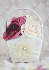 French Rhinestone Lace Flower Girl Basket