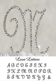 Large Full Crystal Monogram Silver Initial Cake Topper Set with Swarovski Crystal 