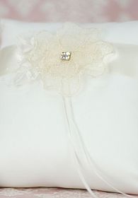 French Rhinestone Lace Ring Bearer Pillow