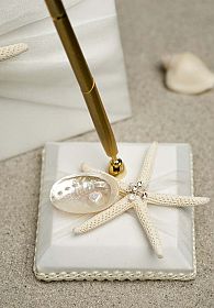 Starfish & Shell Beach Wedding Pen Set