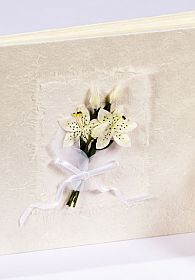 Tiger Lily Bouquet Natural Paper Wedding Guestbook