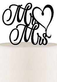 ACRYLIC MR & MRS CAKE TOPPER SIGN - 5.5 INCHES