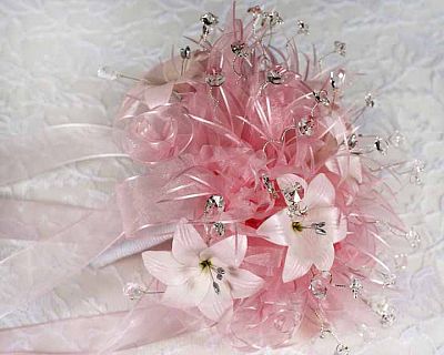 Pink Crystal Quinceanera Bouquet